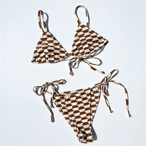 Lisa Says Gah - Checkered 2-piece bikini, Size Small